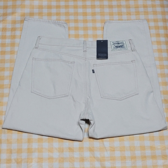 Levis Women's Off White Ivory Made & Crafted Japanese Column Pants Jeans Size 32 - Picture 2 of 8